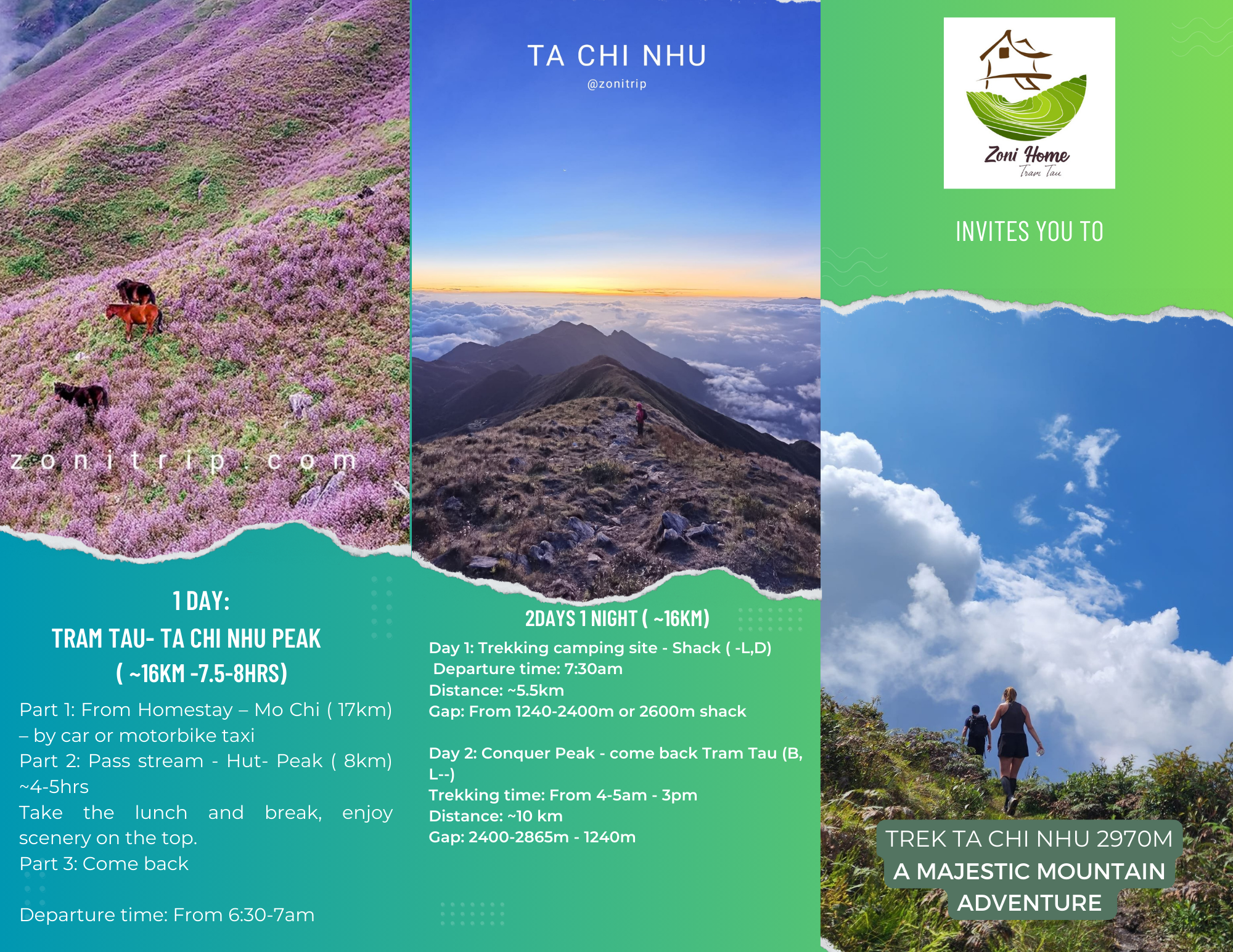 tour trek ta chi nhu - zoni home tram tau- poster