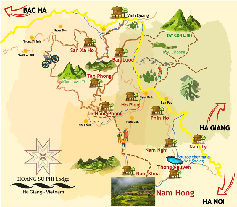 trekking hoang su phi map