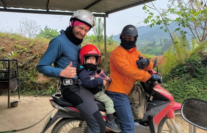 “An adventurous day on a motorbike exploring Tram Tau with the 2-year-old kid” "An adventurous day on a motorbike exploring Tram Tau with the 2-year-old kid"